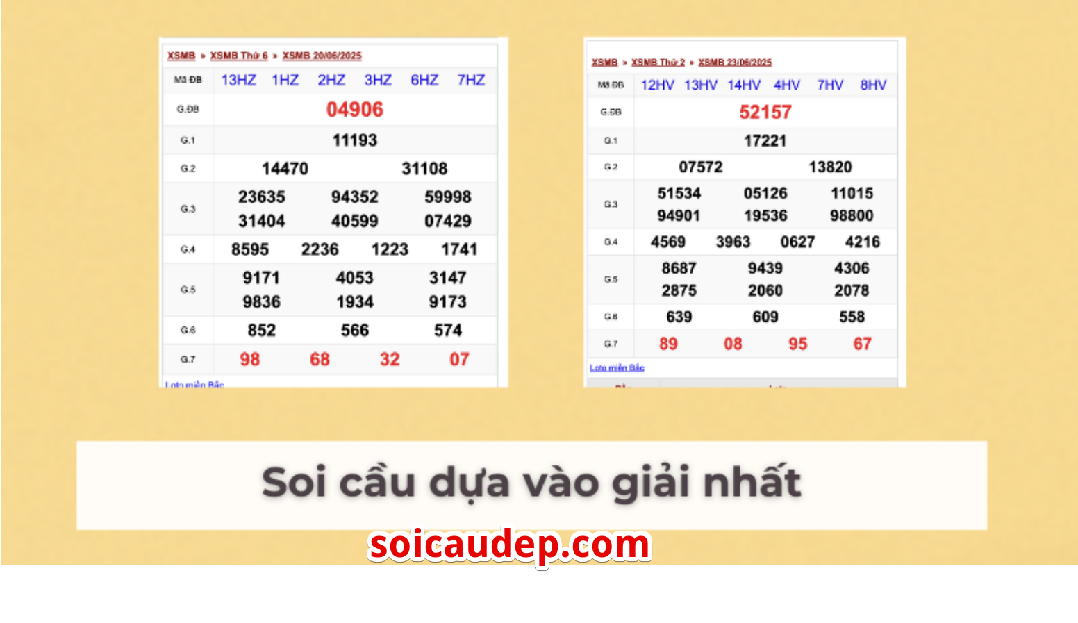 soi cầu dựa vào giải nhất